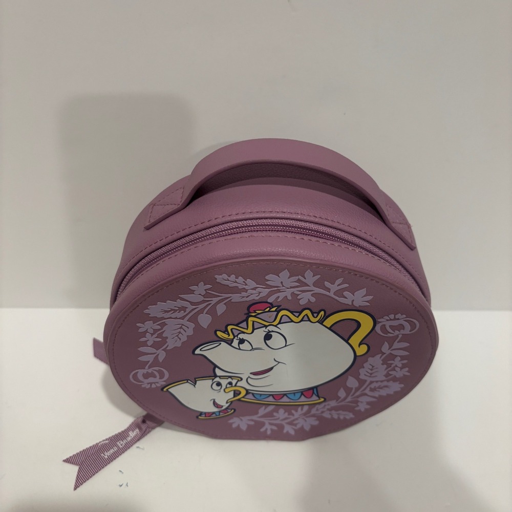 Disney Vera Bradley Beauty and the Beast Mrs Potts Chip Round Cosmetic Case Bag - Picture 3 of 11